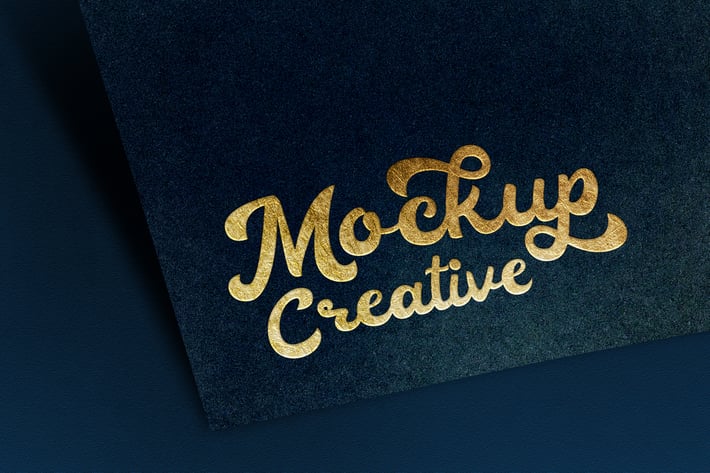 YDM Logo Mockup Paper Textured with Gold Text