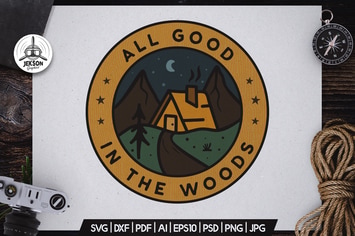 Forest Camping Badge Vector Retro Graphic Logo