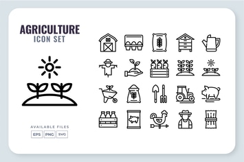 Agriculture Line Icon Set