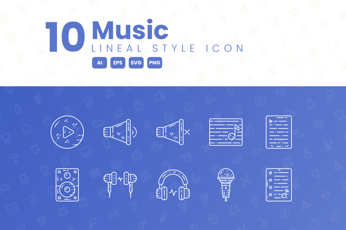 10 Music Detailed Icon Collection