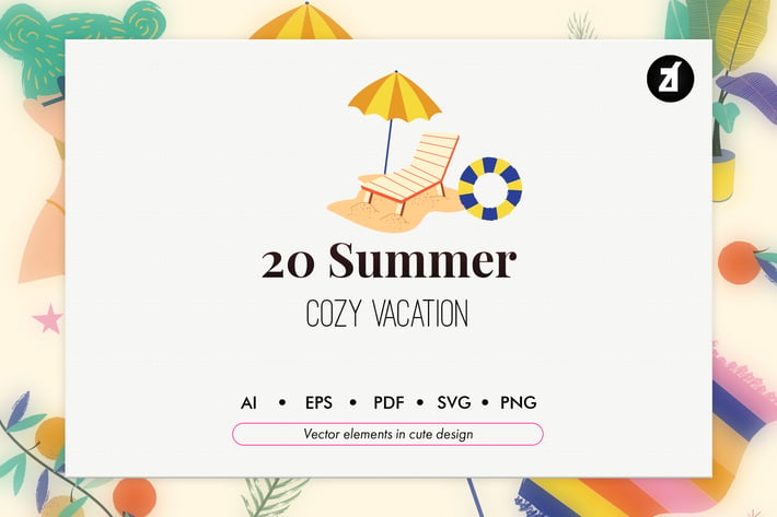 20 Summer vacation elements pack