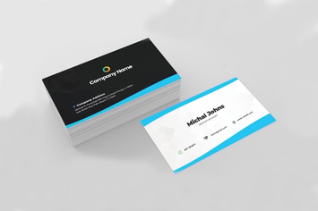 Black & White Professional Business Card Template 