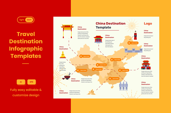 Travel Guide Infographic Template: China