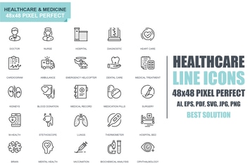 Simple Set Healthcare and Medicine Line Icons