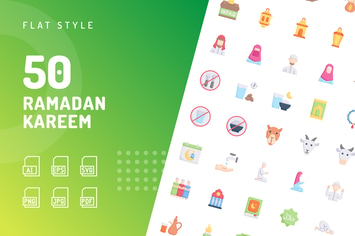 Ramadan Kareem Flat Icons