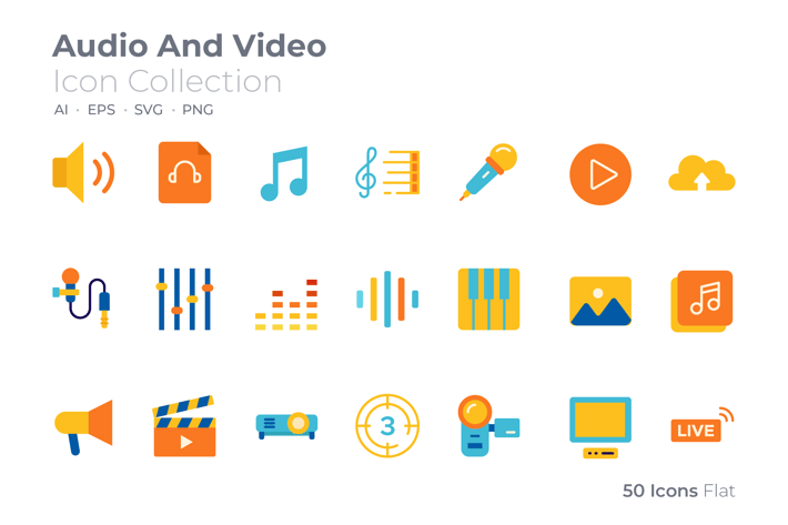 Audio and Video Color Icon
