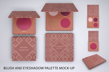 Blush and Eyeshadow Palette Mock-up