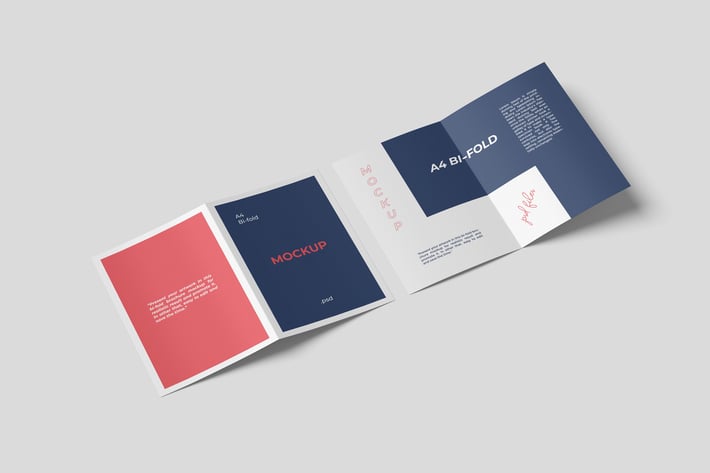 A4 Bifold Brochure Mockups Set