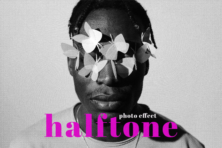 Halftone Duotone Photo Effect Template