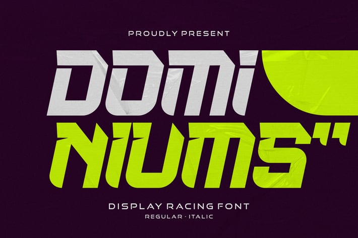 Dominiums - Racing Display Font