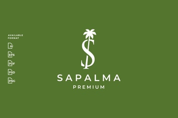 S Letter Palm Tree Logo