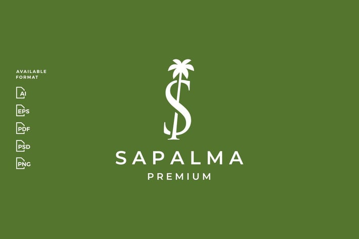 S Letter Palm Tree Logo