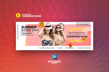 Super Sale Fashion Store Facebook Cover Template