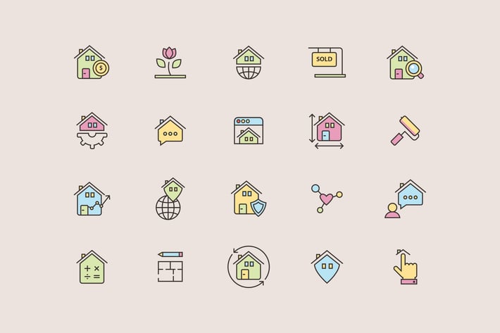 Real Estate Color Icons