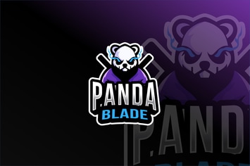 Panda Blade Esport Logo Template