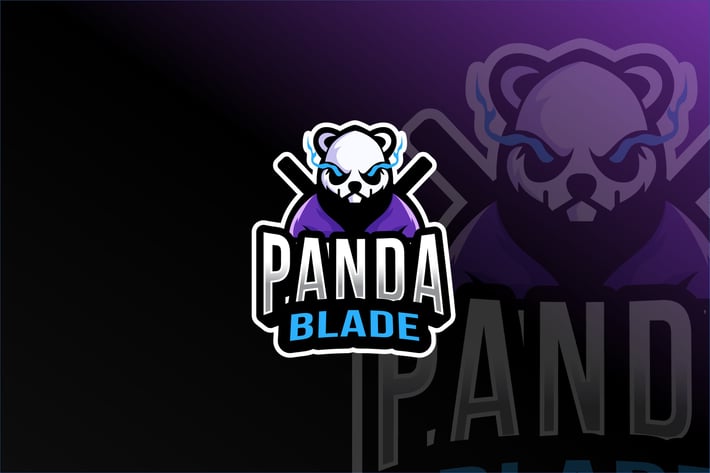Panda Blade Esport Logo Template