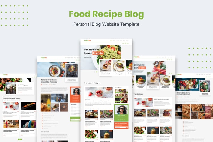 Food Recipe Personal Blog Website Template