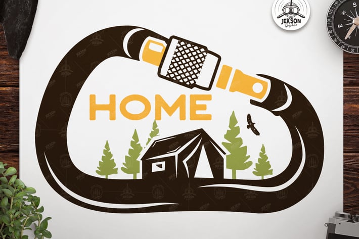 Vintage Travel Logo / Retro Climbing Camp Badge