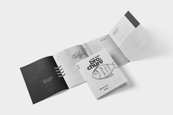 Roll-Fold Brochure Mockup in 8.5x11 Inch US Letter