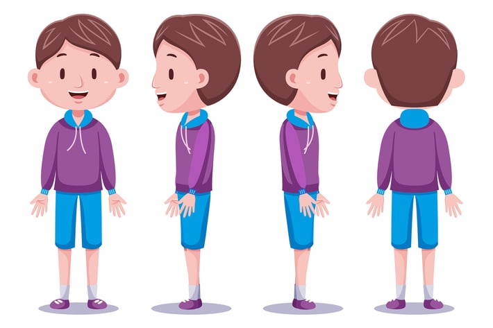 Cute boys character in different poses #4