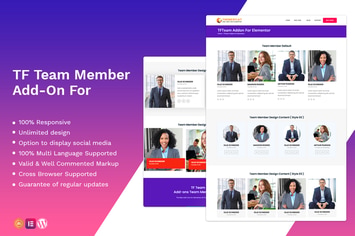 Team Member addon - widget for Elementor