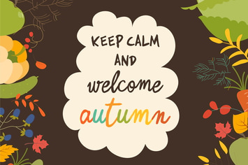 Autumn nature frame of fall season with vegetables