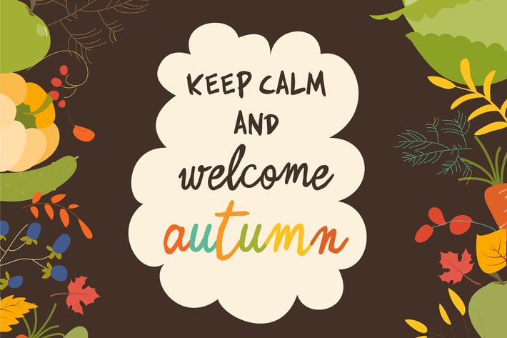 Autumn nature frame of fall season with vegetables