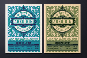 Vintage Liquor Label Packaging Layout 