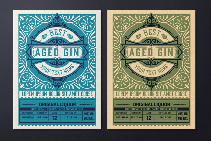 Vintage Liquor Label Packaging Layout 
