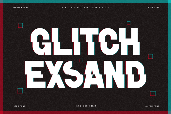Glitch Exsand - Futuristic Glitch Font