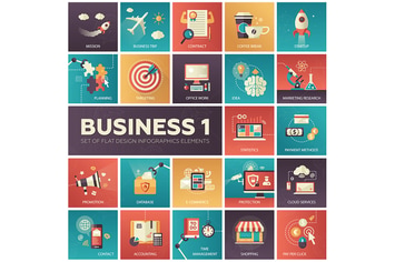 Business - modern flat design style icons