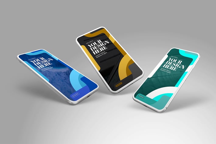 Phone Mockup Perspective White Set