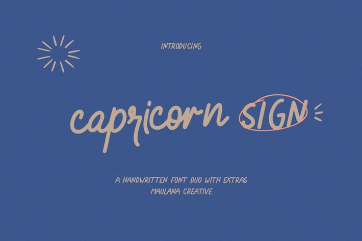 Capricorn Sign Handwritten Font Duo