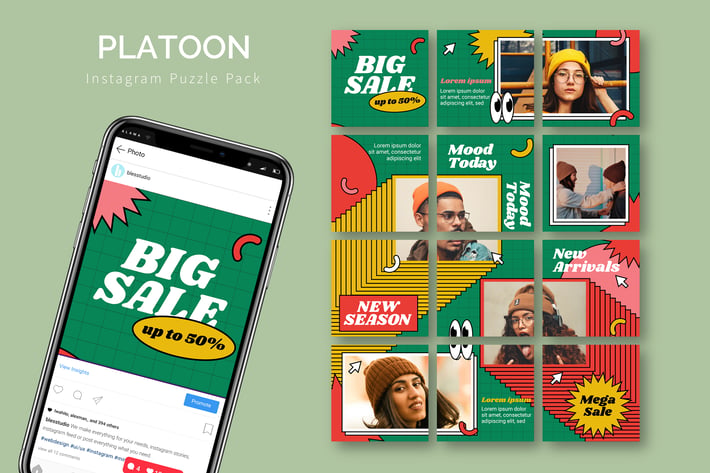 Platoon - Instagram Puzzle Template
