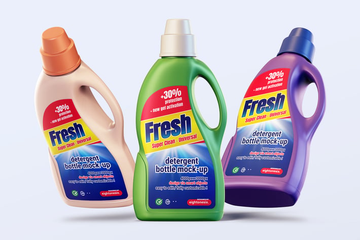 Detergent Bottle Mock-up Template