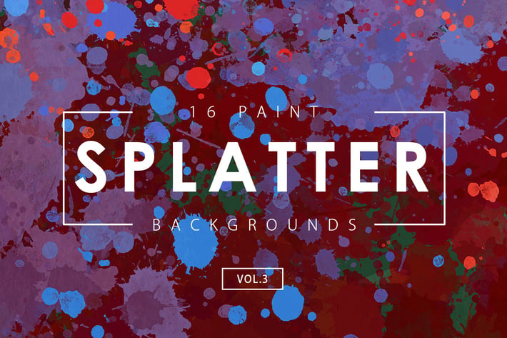 16 Paint Splatter Backgrounds Vol. 3