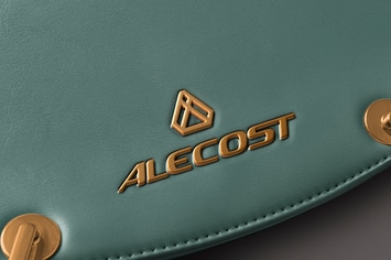 3D Metal Logo on Leather Mockup