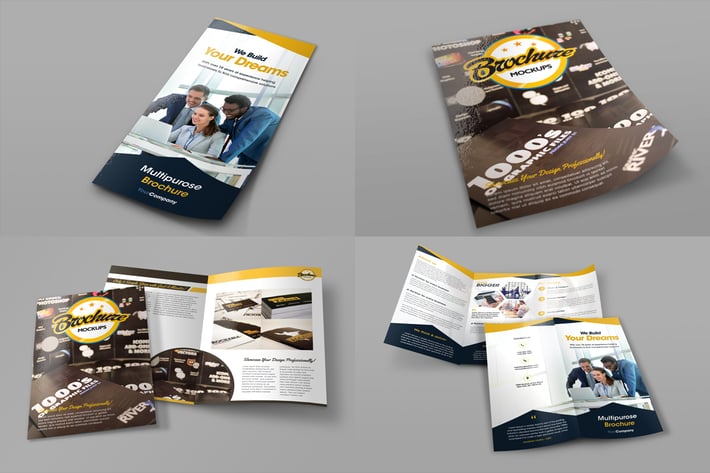 Bifold and Trifold Brochure Mockups