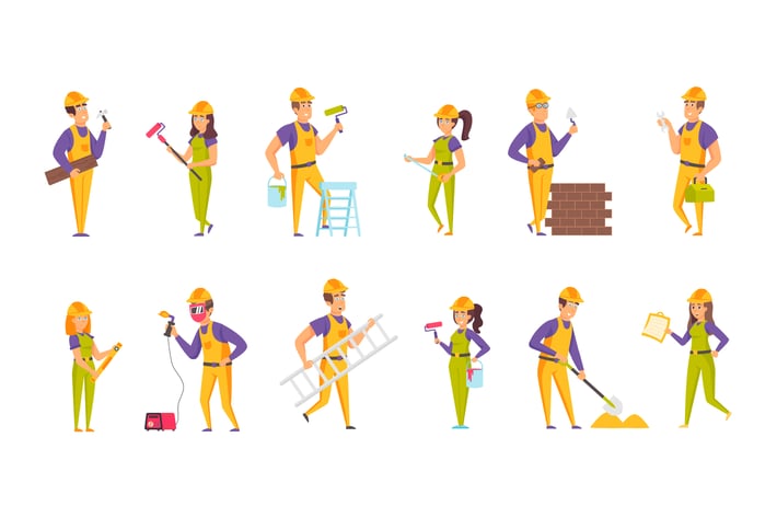 Builders Peopel Character Situation