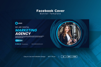 Creative Digital Marketing Facebook Cover Template