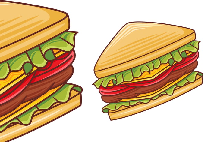 Sandwich Vector in Flat Design Style