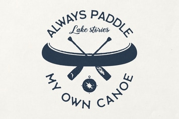Retro Canoe T-Shirt Design with Adventure Quote