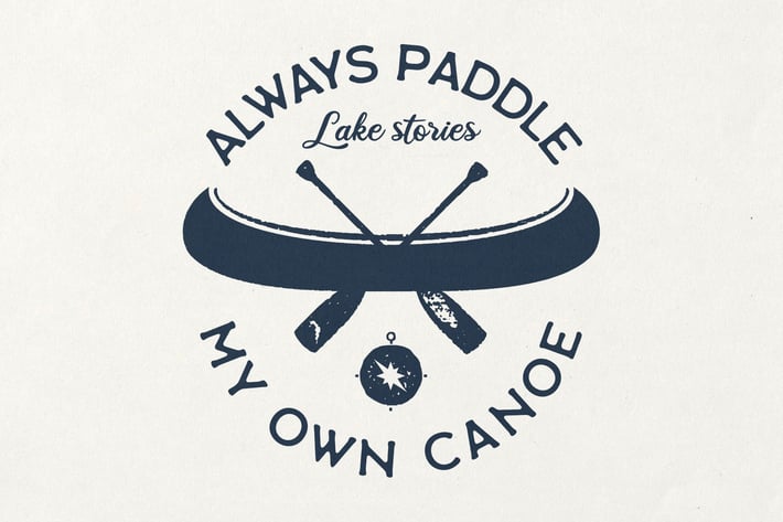Retro Canoe T-Shirt Design with Adventure Quote