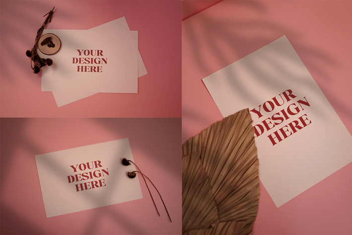 Pink & Minimalist Paper Mockup