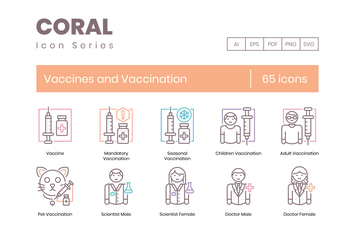 Vaccines and Vaccination Icons
