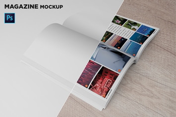 Magazine Mockup 45 Degree