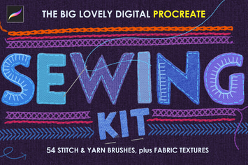 Sewing and Embroidery Procreate Brushes