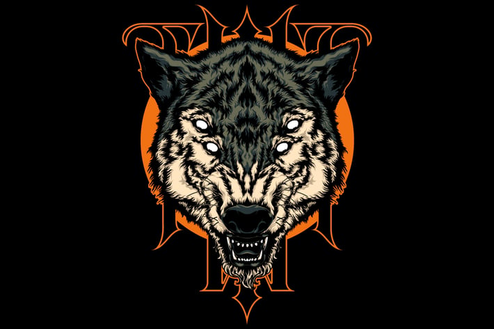 wolf head illustration