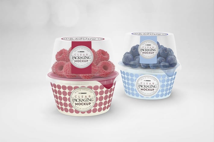 Clear Tubs Flat or Dome Lid Mockup