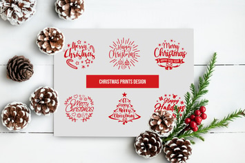 Merry Christmas Text Overlays, Christmas Word Art